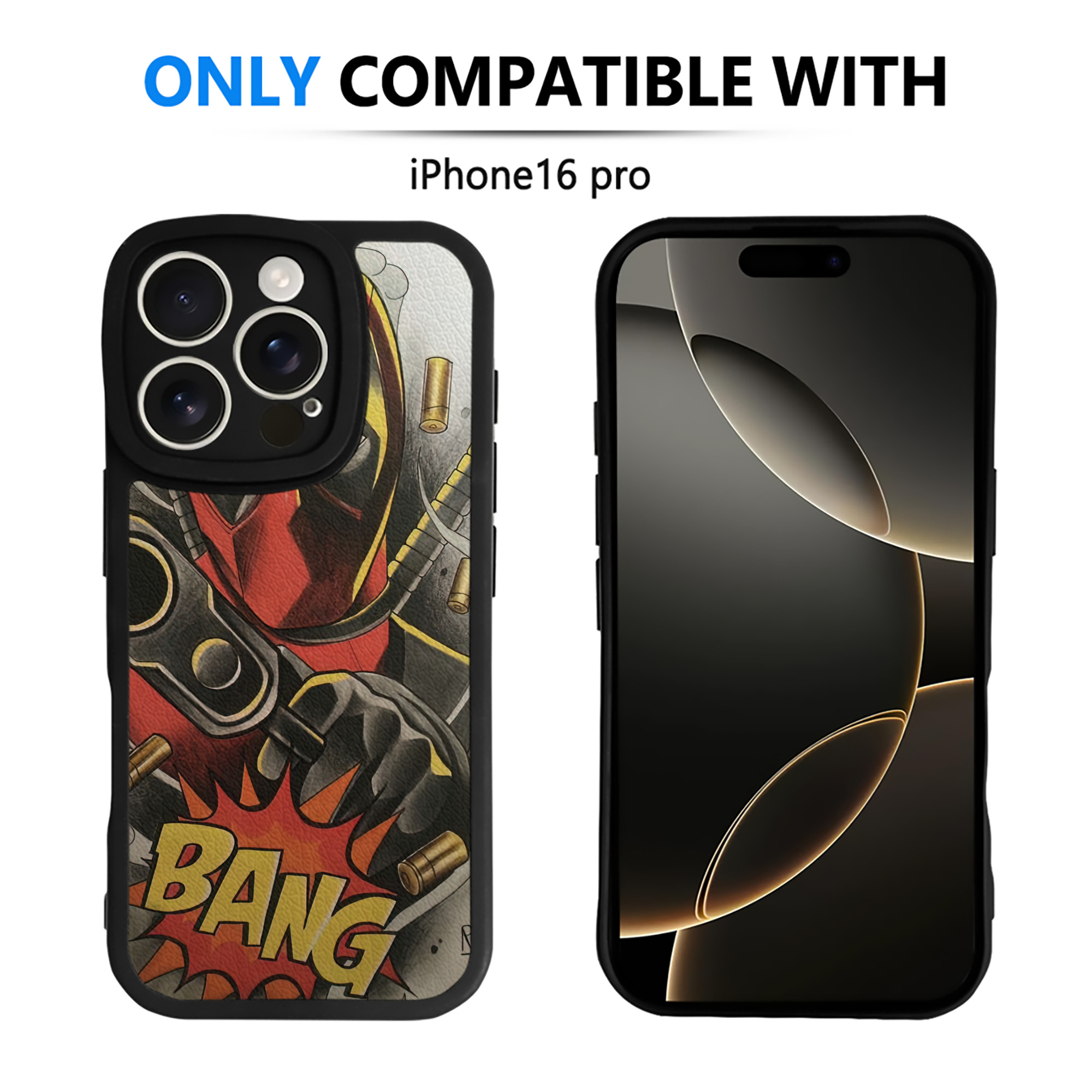 （画像用） Deadpool デッドプール 【iPhone 16シリーズ対応】シリコンスマホケース（レザー調） 材質：シリコン